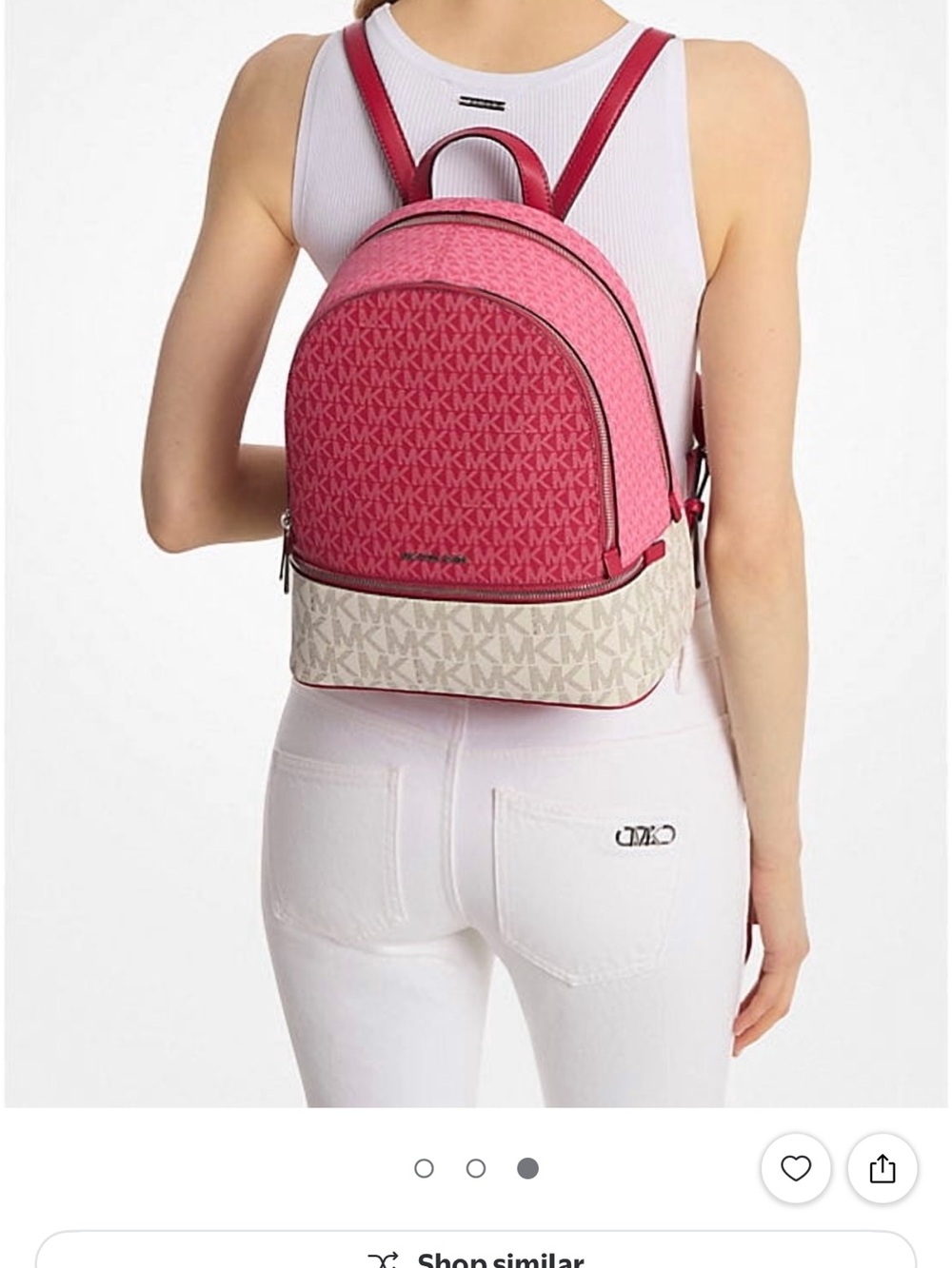 NEW Michael Kors Rhea Medium Color-Block Signature Logo Backpack - Picture 11 of 11